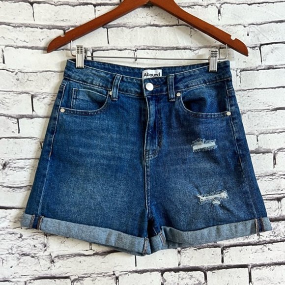 Abound High Rise Jean Shorts Dark Wash Size 28 - Picture 2 of 5